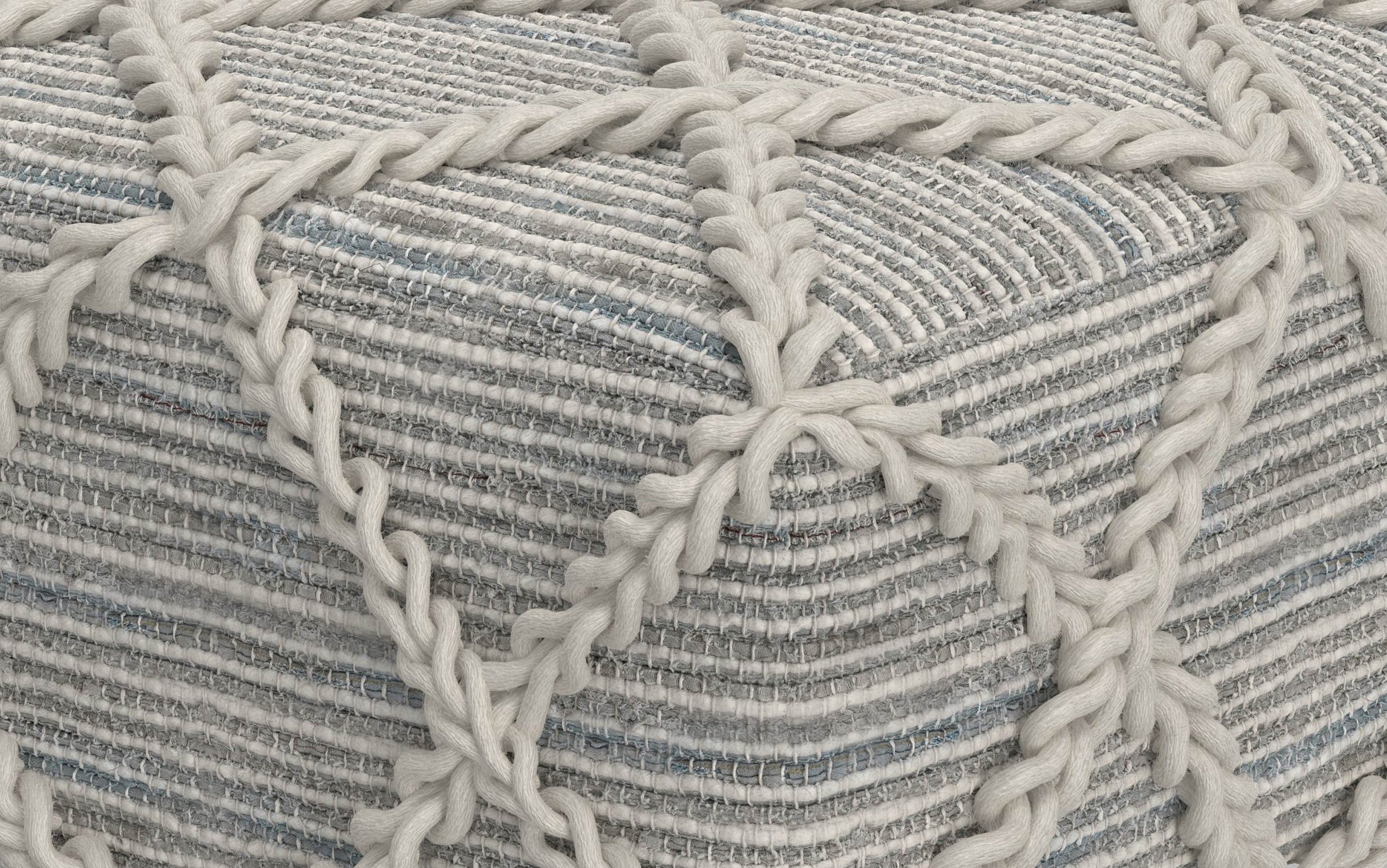 Grey and Natural | Cowan Square Pouf