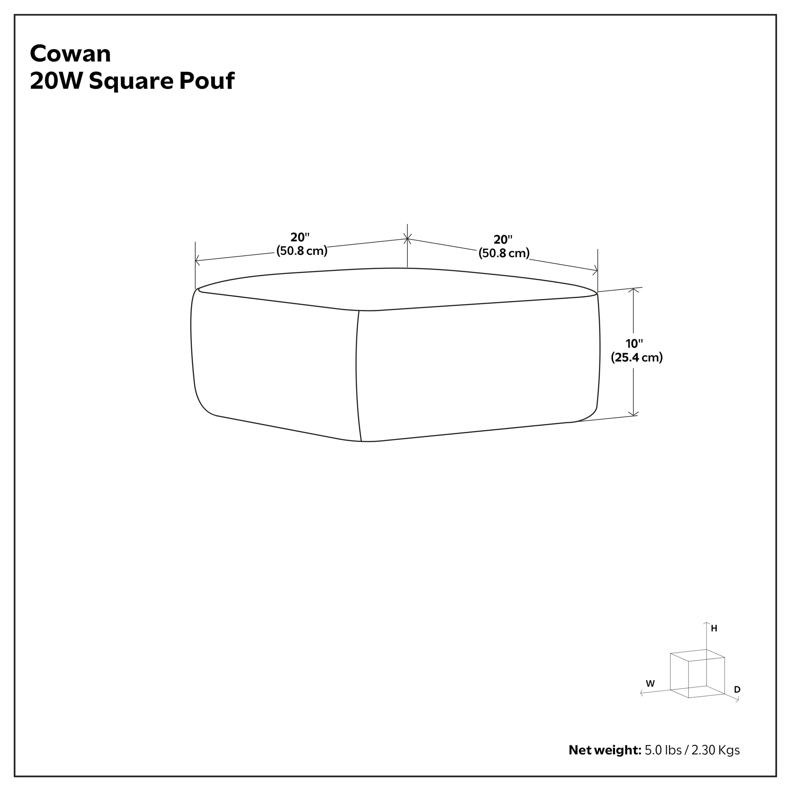 Blue and Natural | Cowan Square Pouf