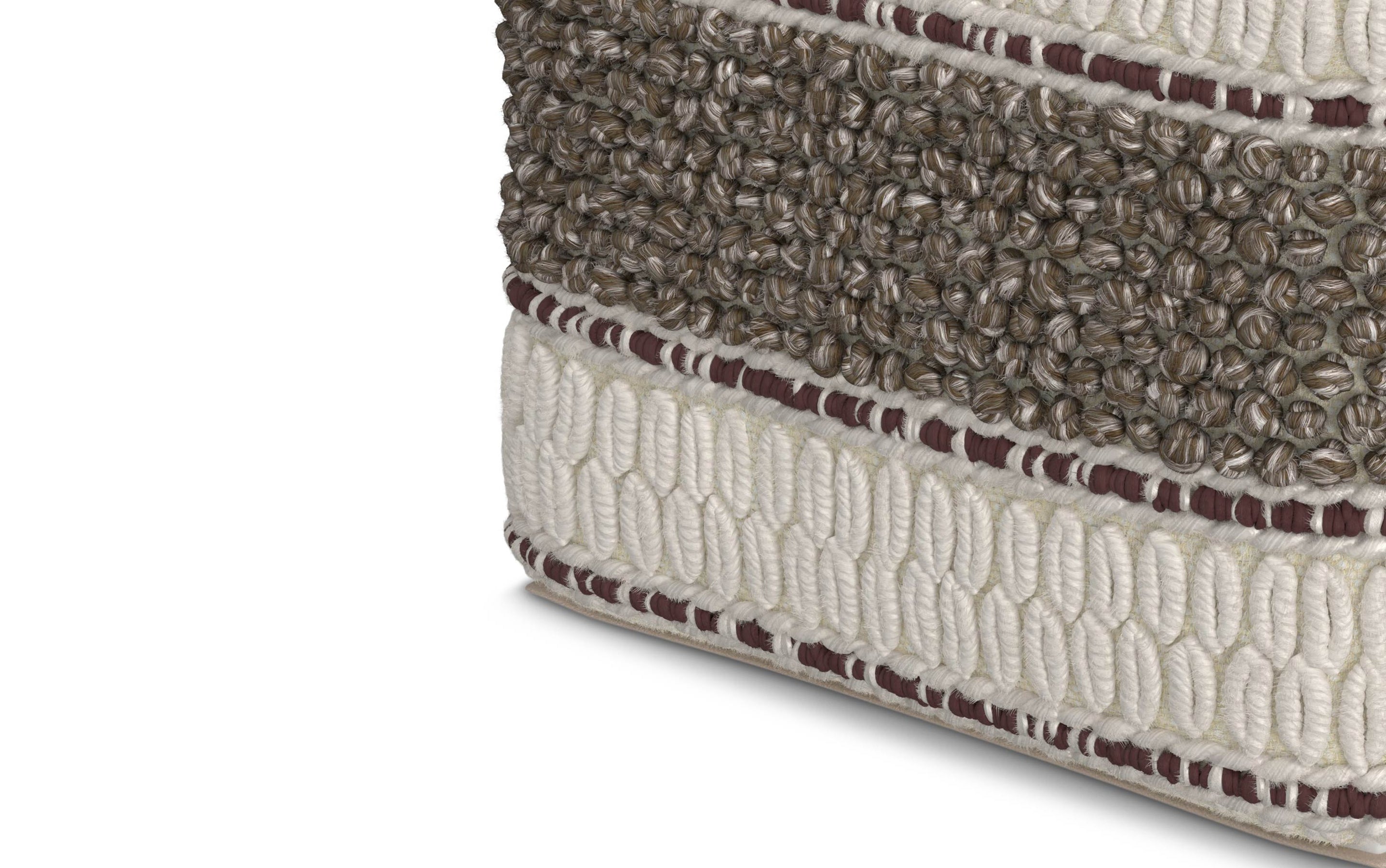 Sgabello pouf quadrato in tela/pelle Oakland 45 cm WOMO-DESIGN Sgabello pouf quadrato in tela/pelle Oakland 45 cm WOMO-DESIGN