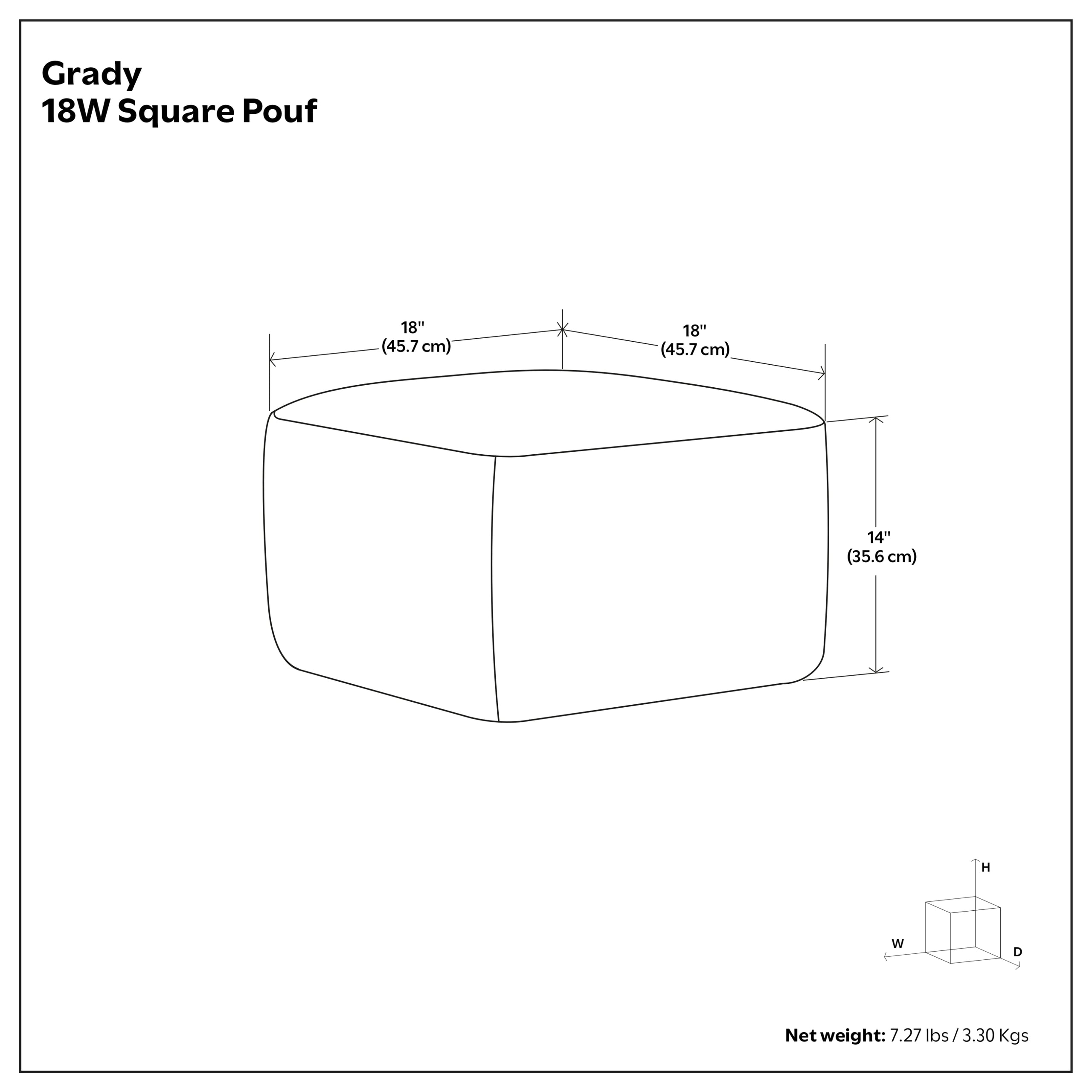 Blue and Natural | Grady Square Pouf