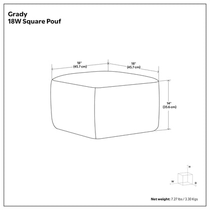 Blue and Natural | Grady Square Pouf