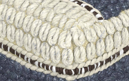 Blue and Natural | Grady Square Pouf