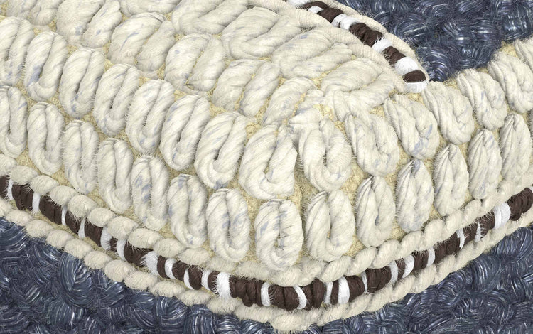 Blue and Natural | Grady Square Pouf