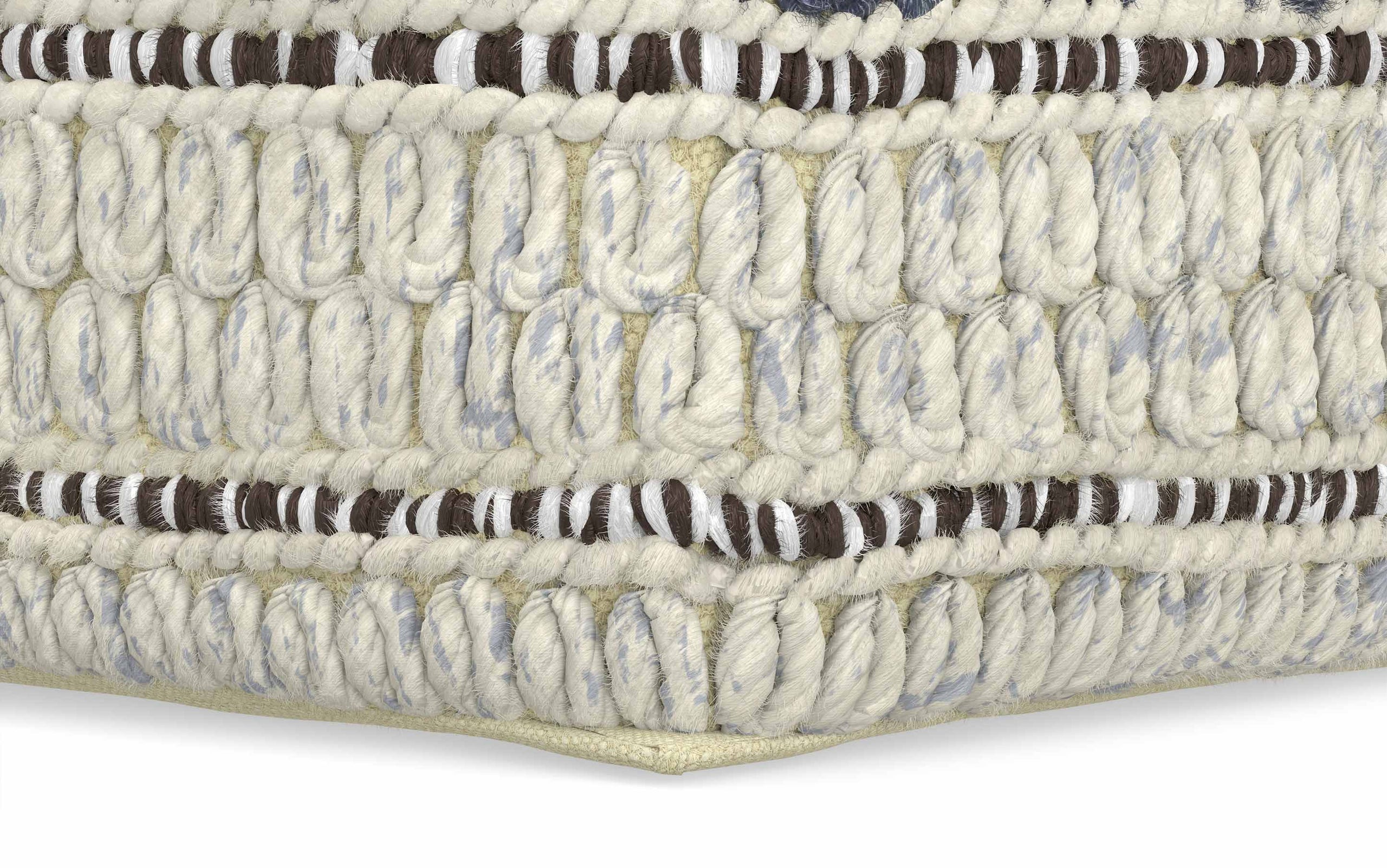 Blue and Natural | Grady Square Pouf