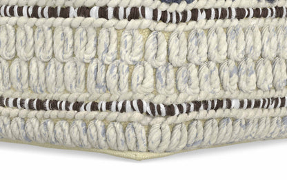 Blue and Natural | Grady Square Pouf