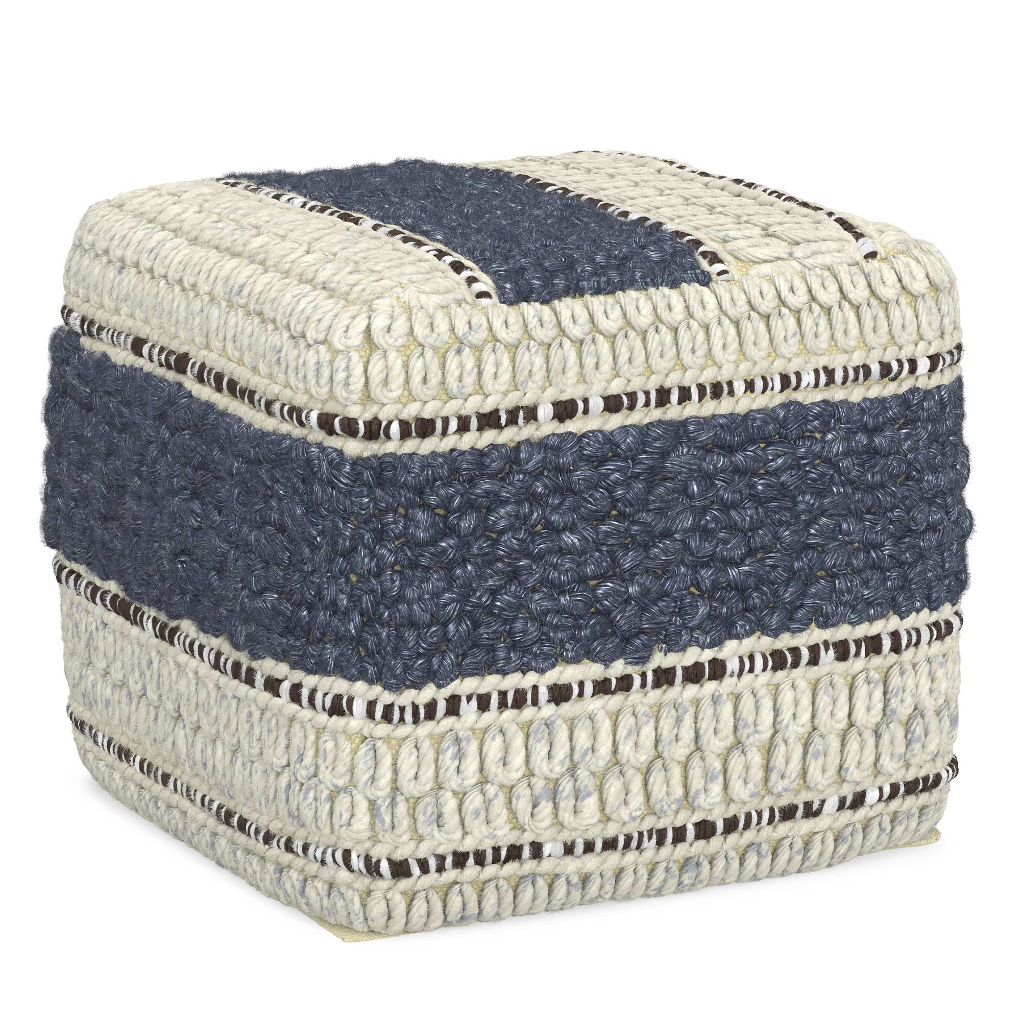 Wool Cotton Square Pouf | Grady Square Pouf – Simpli Home