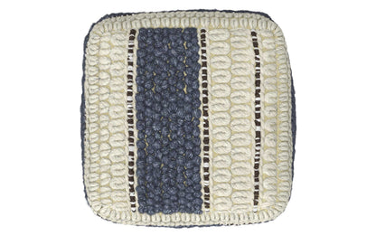 Blue and Natural | Grady Square Pouf