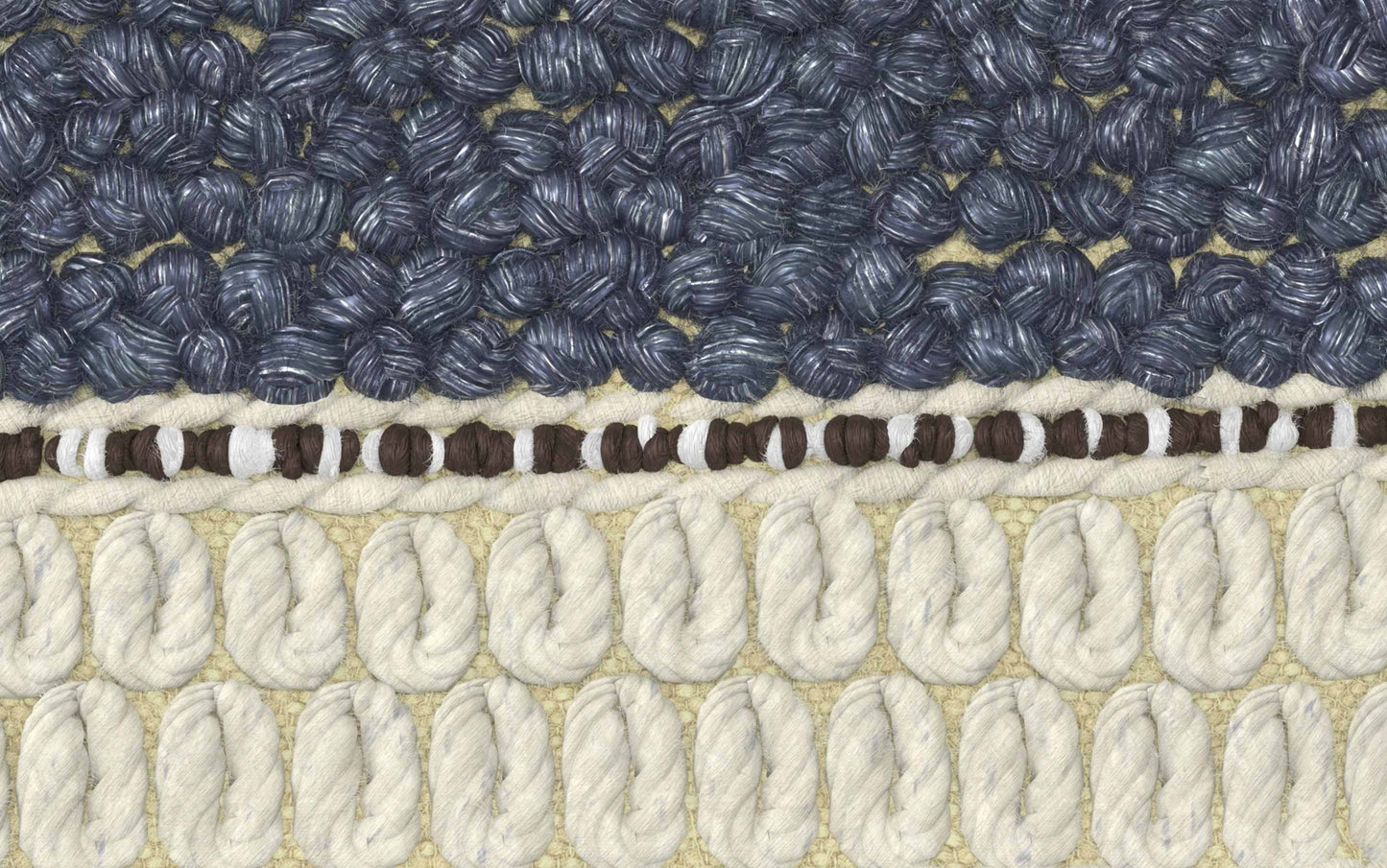 Blue and Natural | Grady Square Pouf