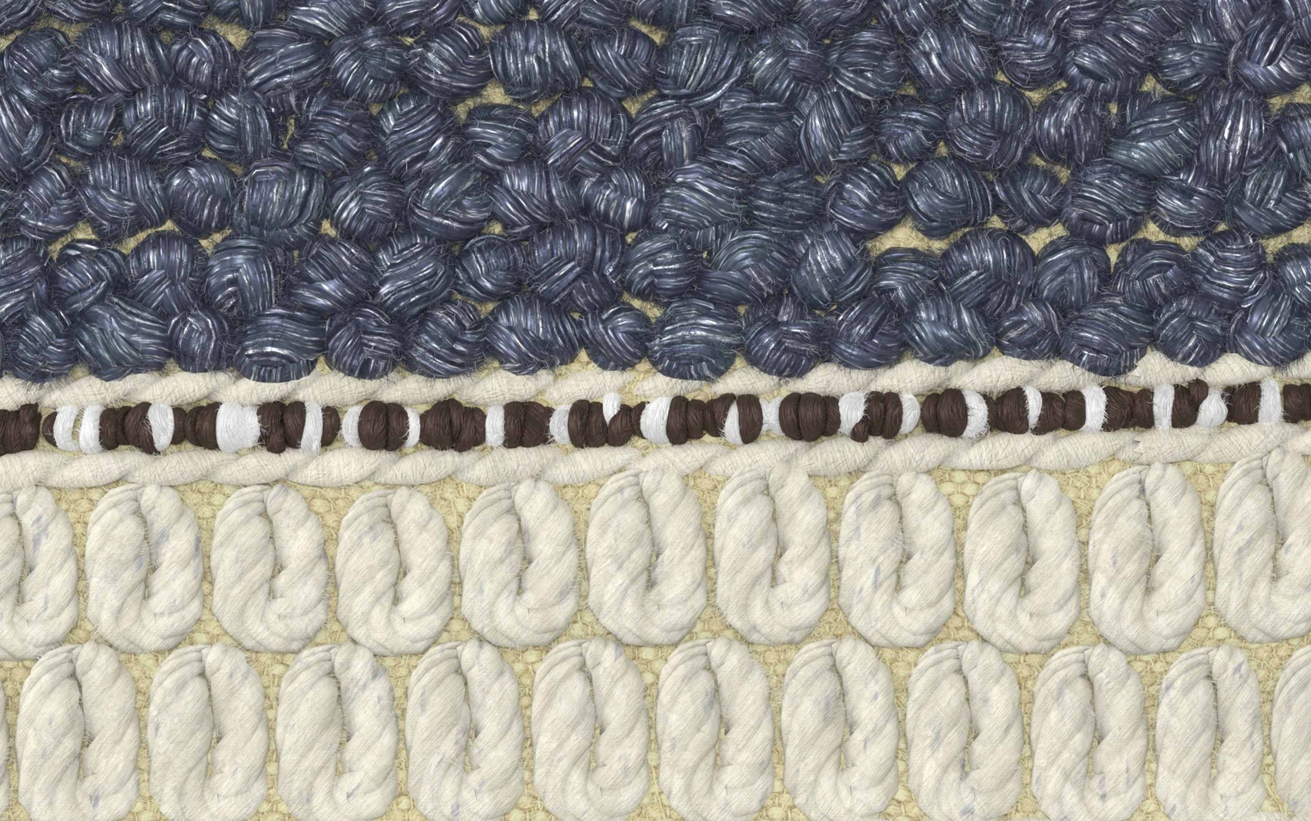 Blue and Natural | Grady Square Pouf