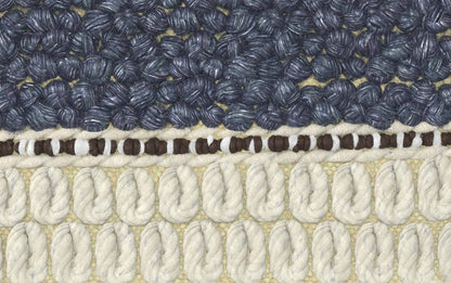 Blue and Natural | Grady Square Pouf