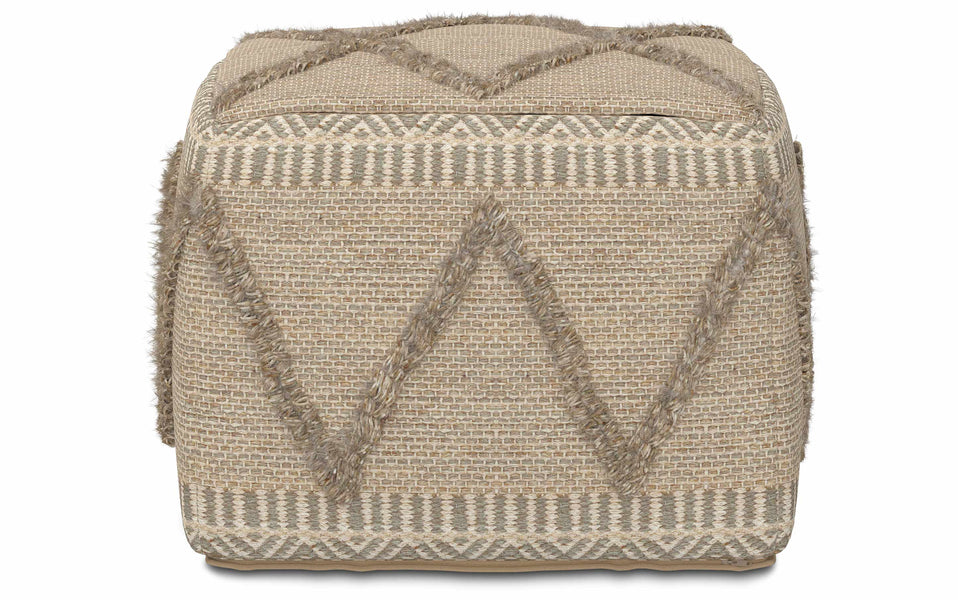 Brown Woven Wool | Sweeney Square Pouf