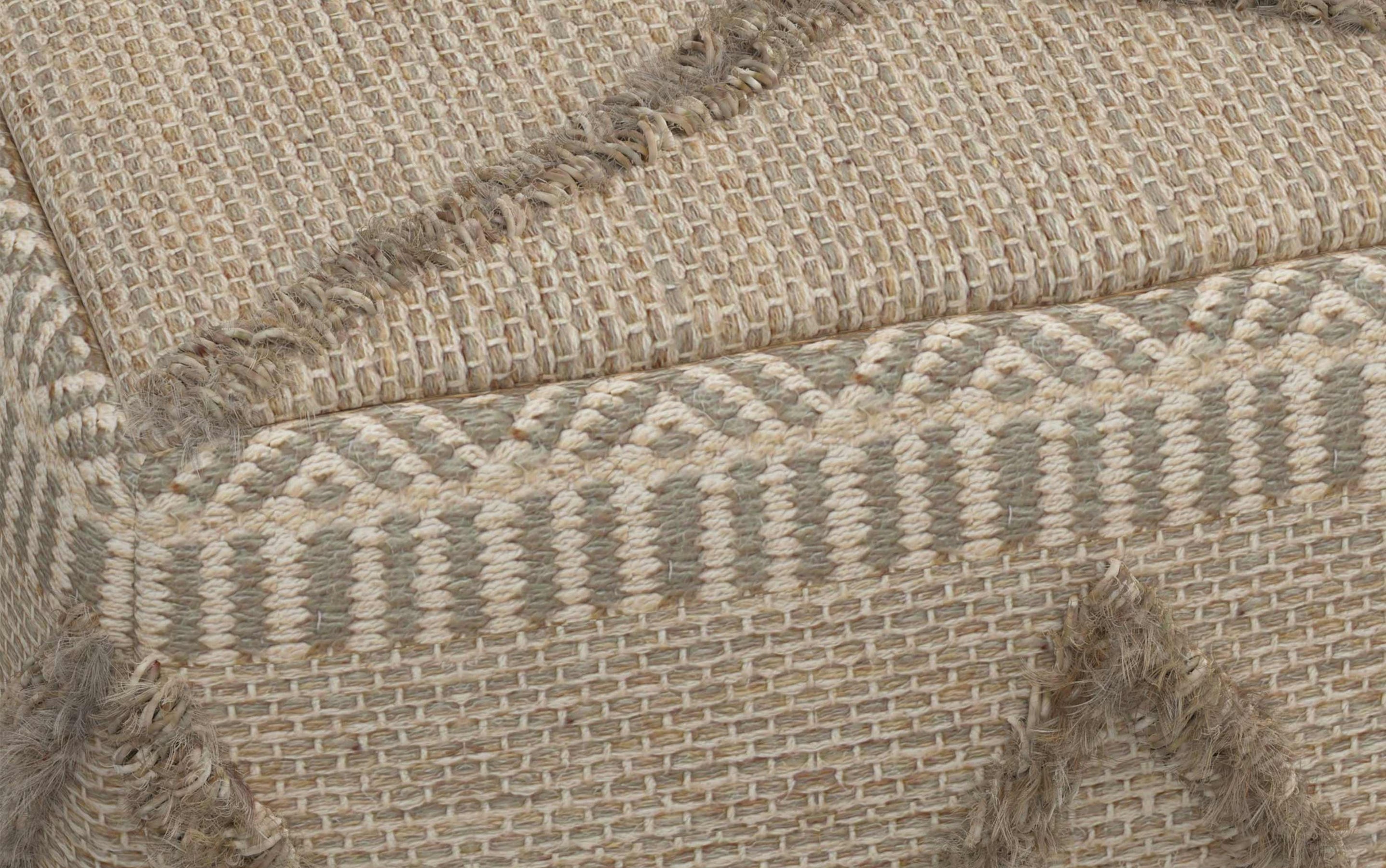 Brown Woven Wool | Sweeney Square Pouf