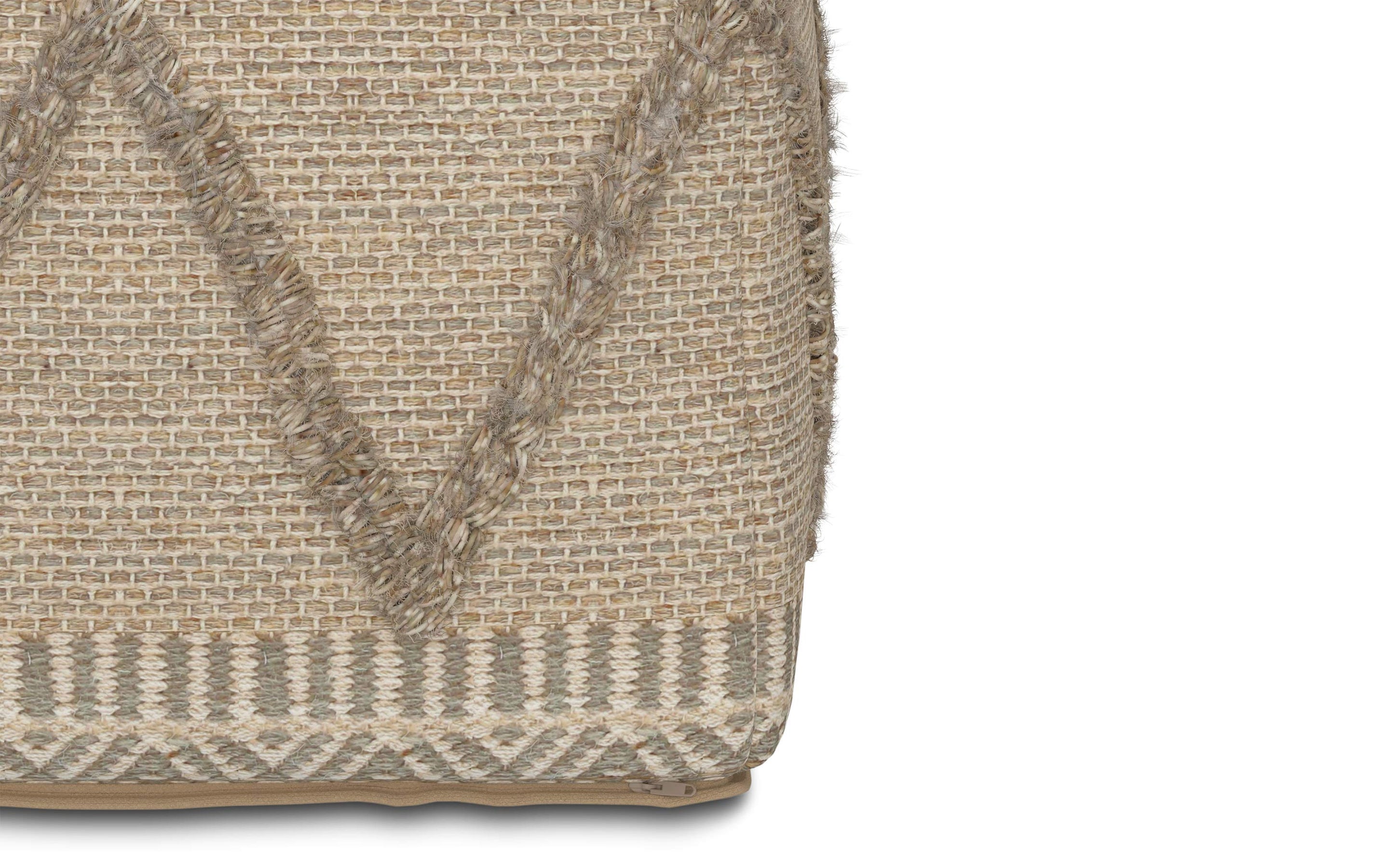 Brown Woven Wool | Sweeney Square Pouf