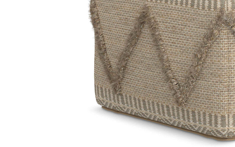 Brown Woven Wool | Sweeney Square Pouf