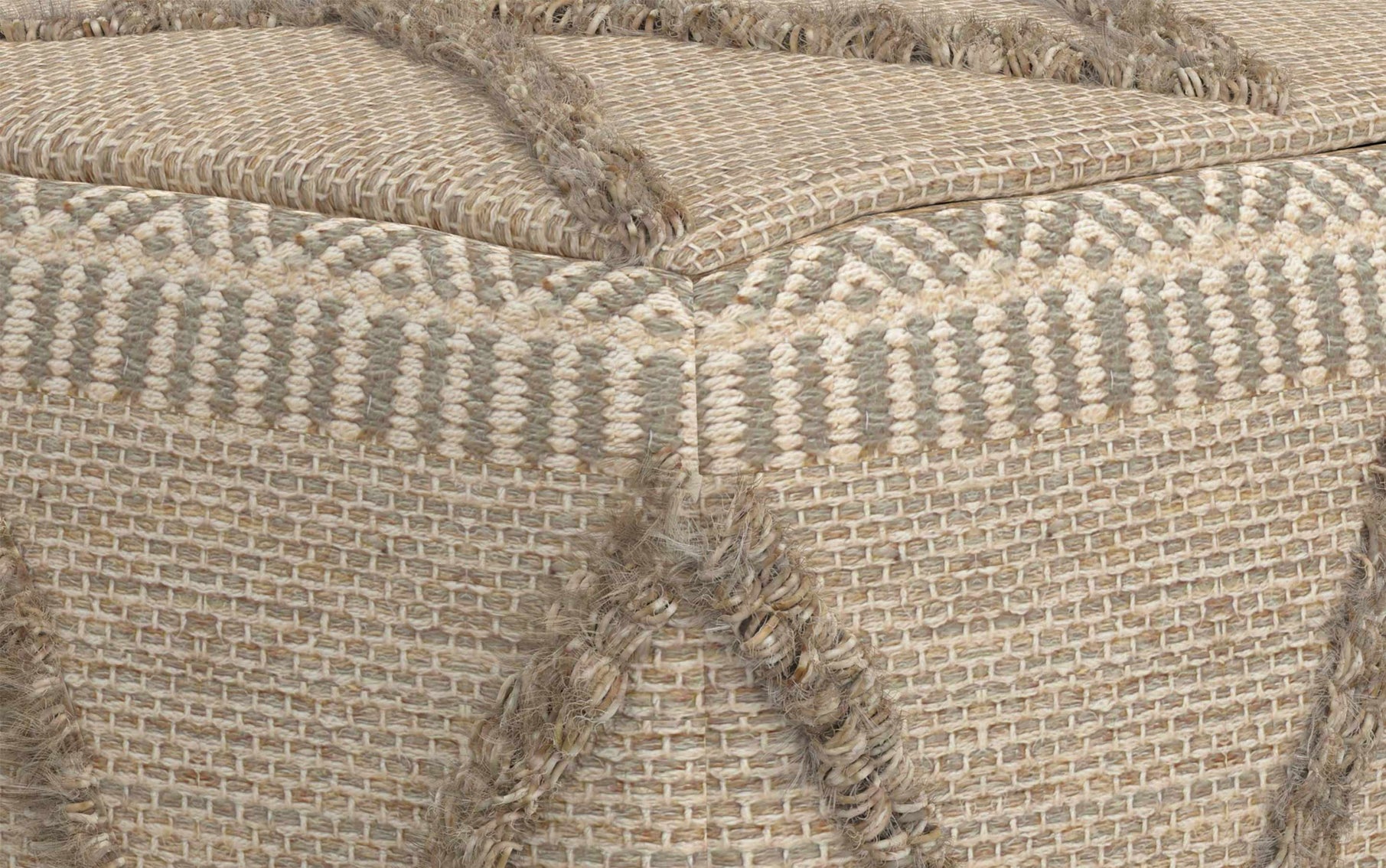 Brown Woven Wool | Sweeney Square Pouf