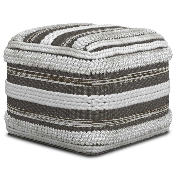 Natural and Taupe Grey | Sommer Square Pouf