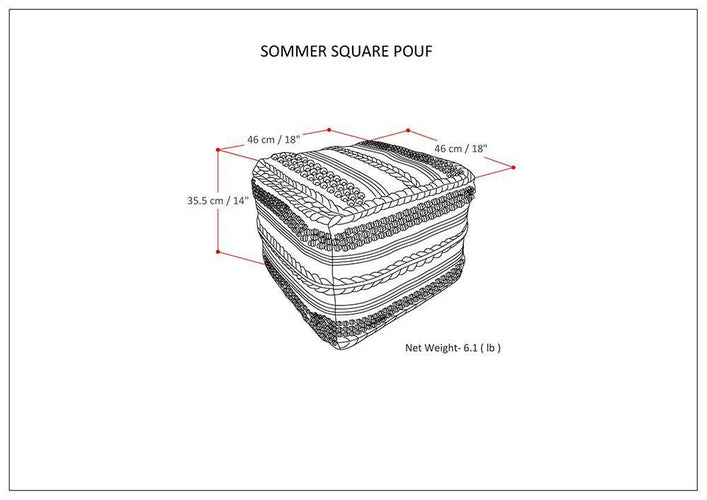 Natural | Sommer Square Pouf