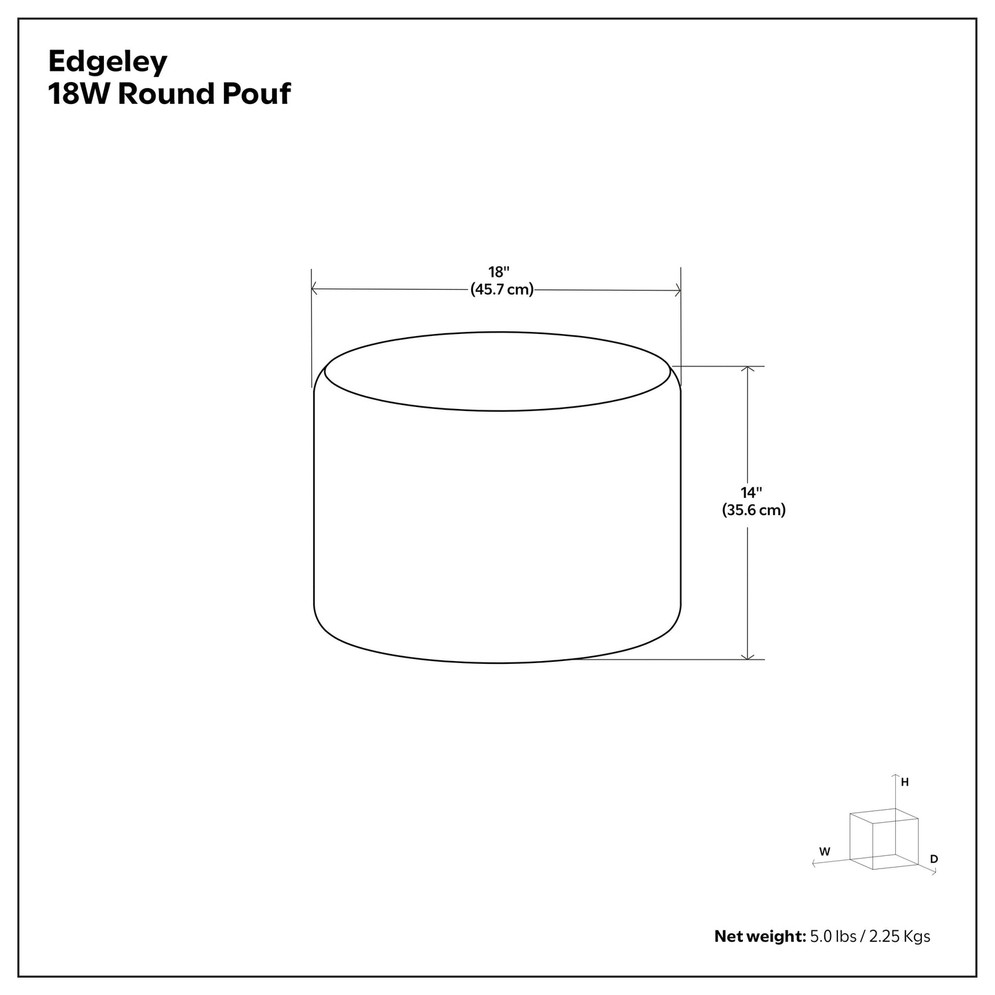 Grey and Natural | Edgeley Round Pouf