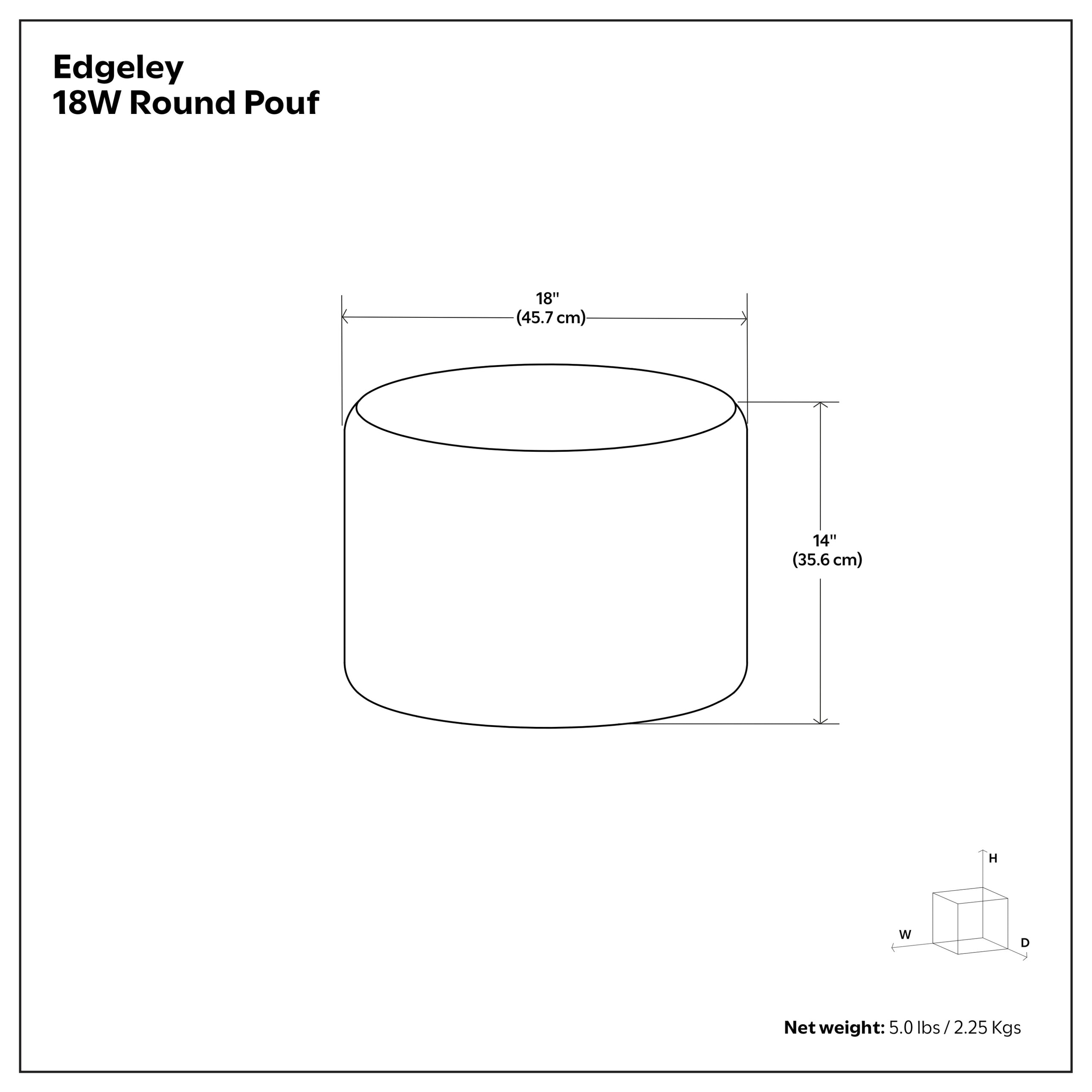 Grey and Natural | Edgeley Round Pouf