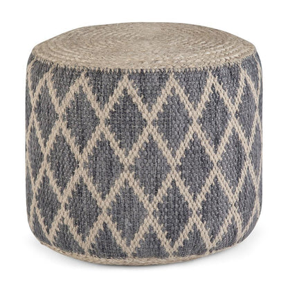 Grey and Natural | Edgeley Round Pouf