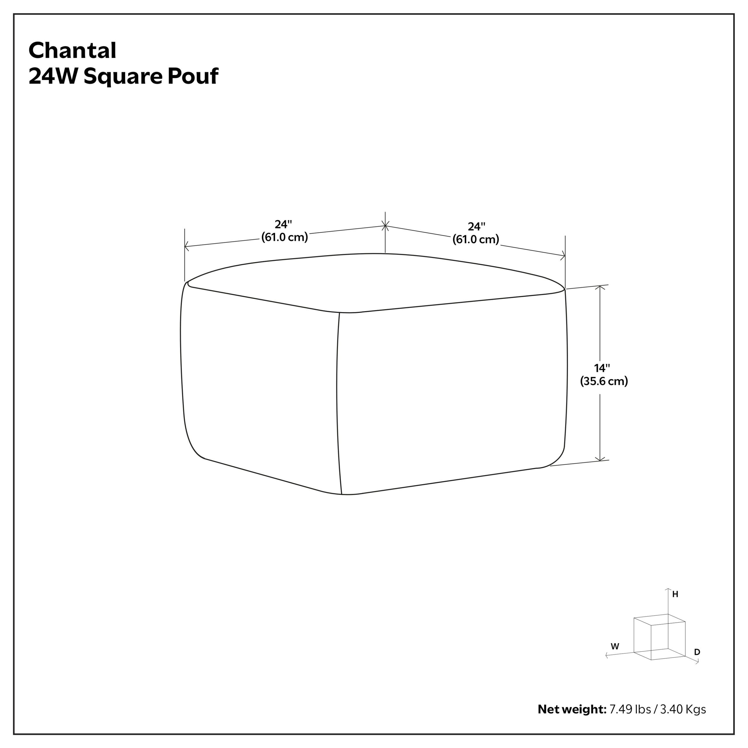 Ivory | Chantal Square Pouf