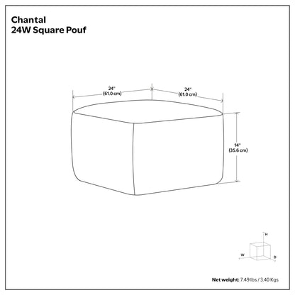 Ivory | Chantal Square Pouf