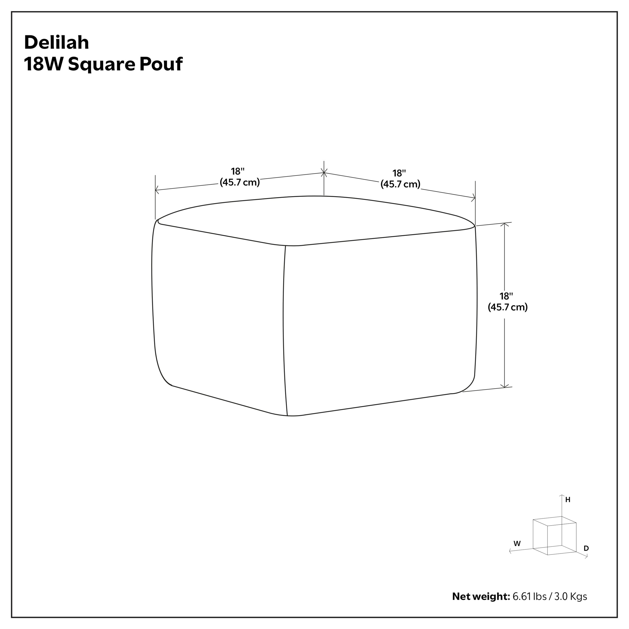 Delilah Square Woven Pouf