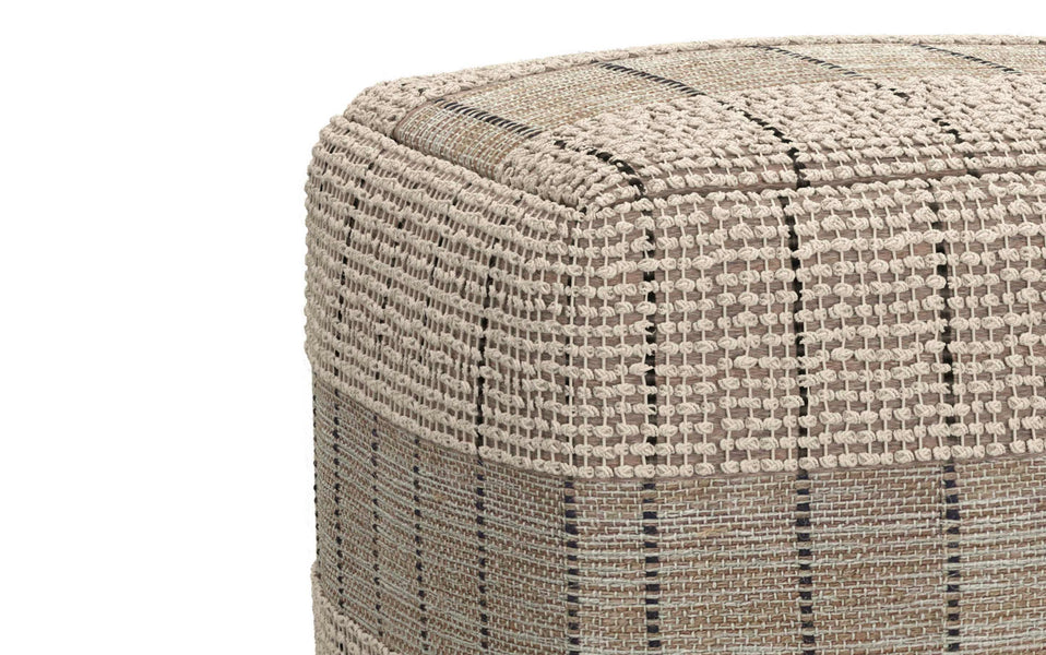 Elmer Square Woven Pouf