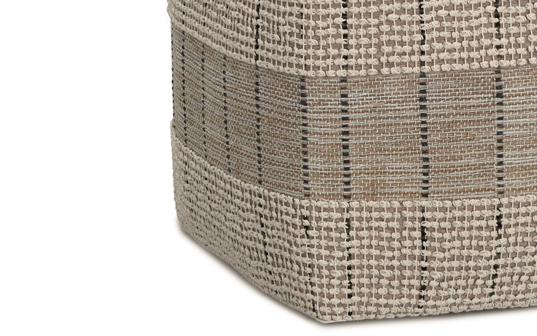 Elmer Square Woven Pouf