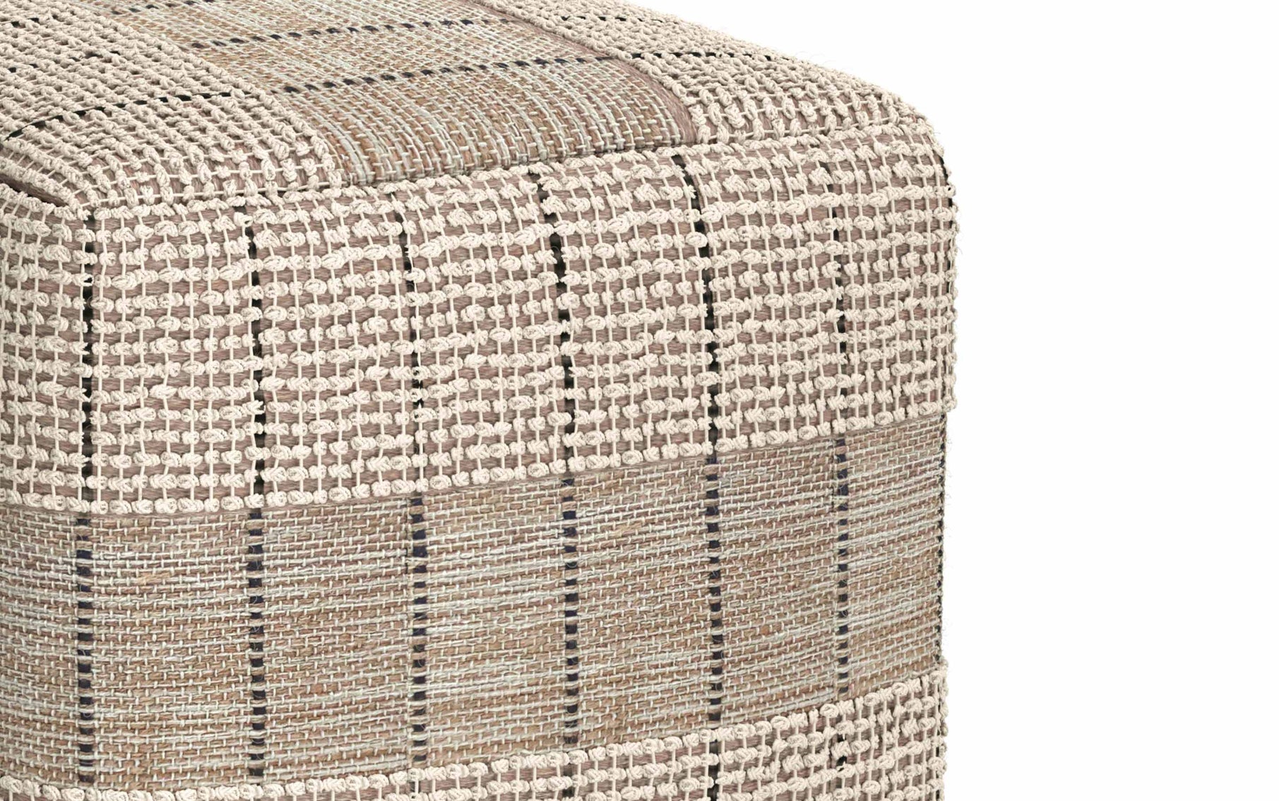 Elmer Square Woven Pouf