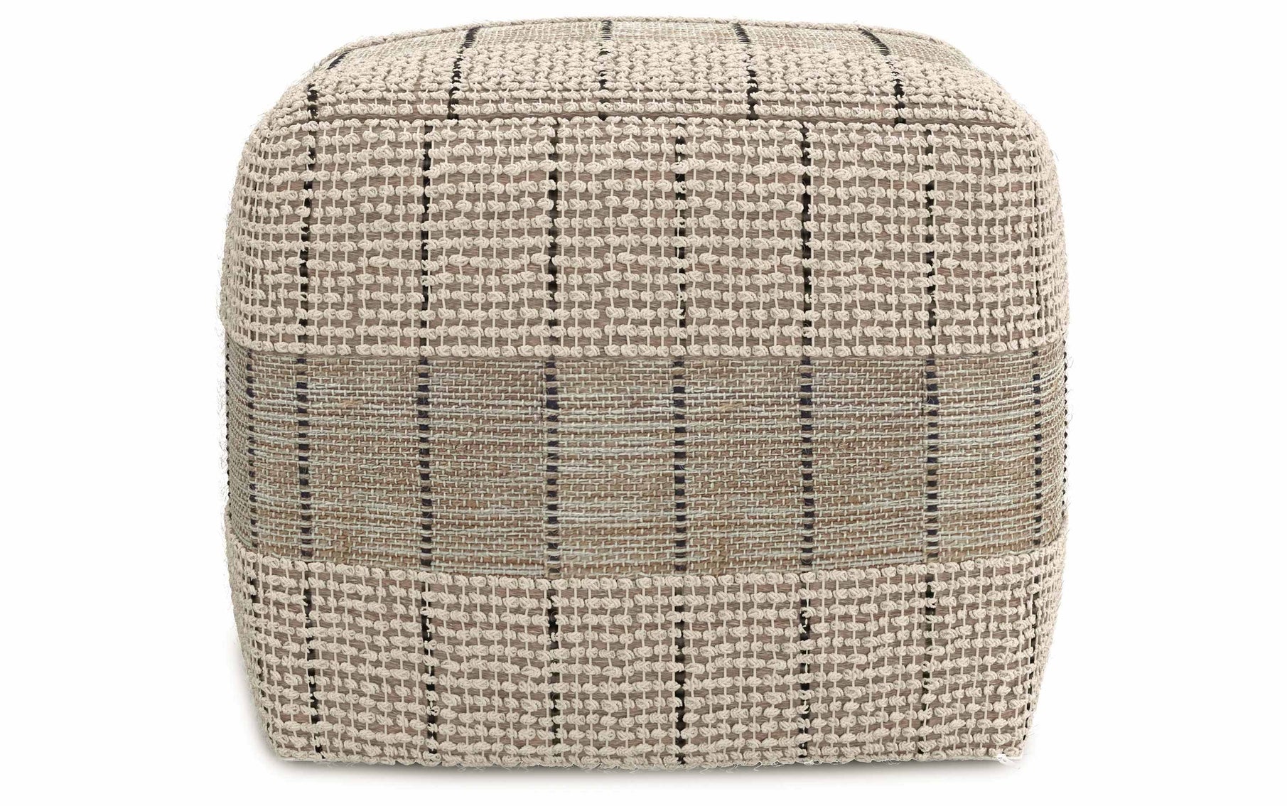 Elmer Square Woven Pouf