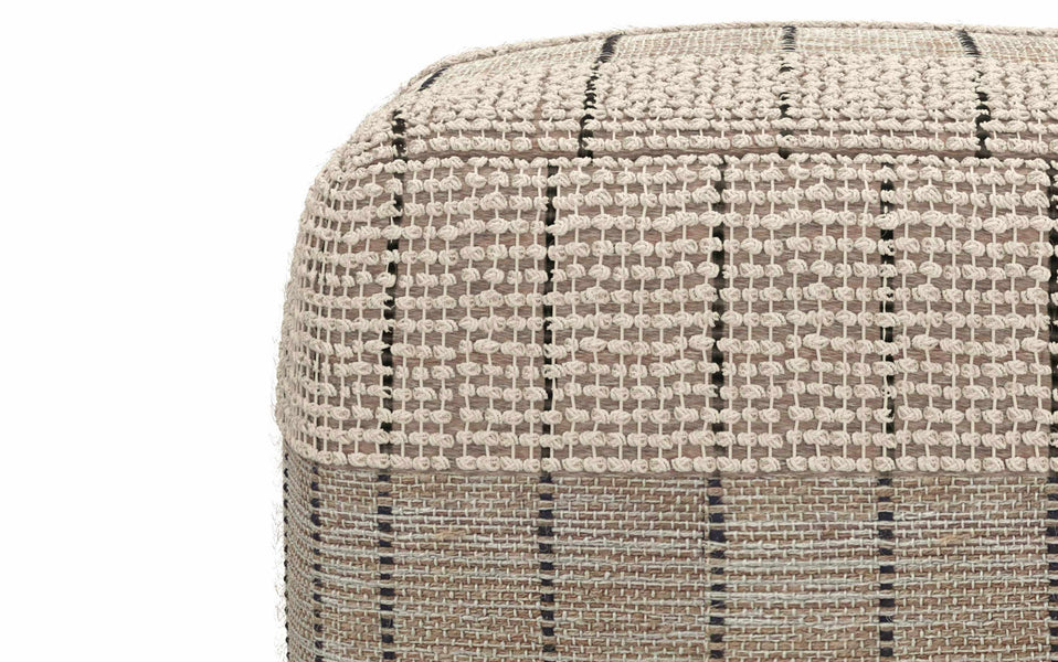 Elmer Square Woven Pouf