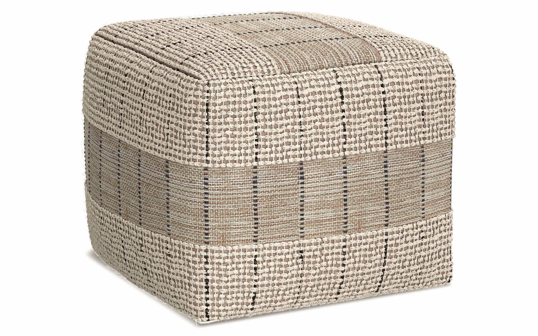 Elmer Square Woven Pouf