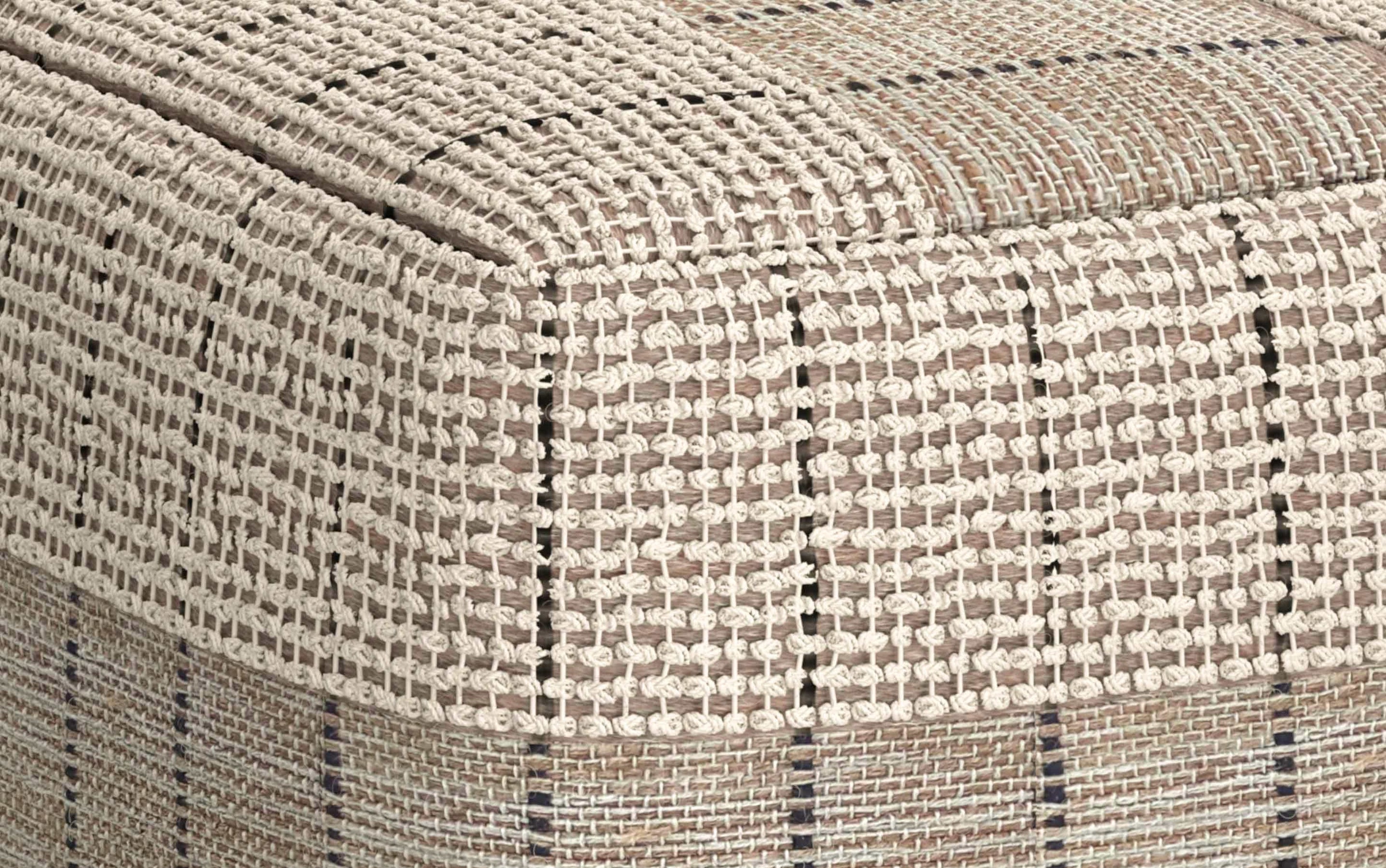 Elmer Square Woven Pouf