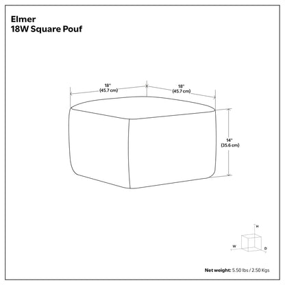 Elmer Square Woven Pouf