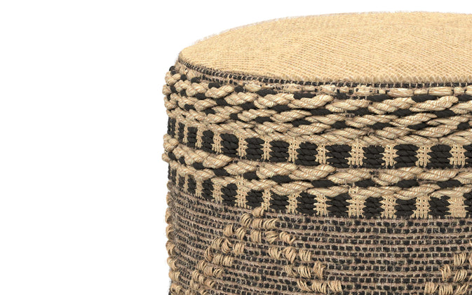 Stella Round Woven Pouf