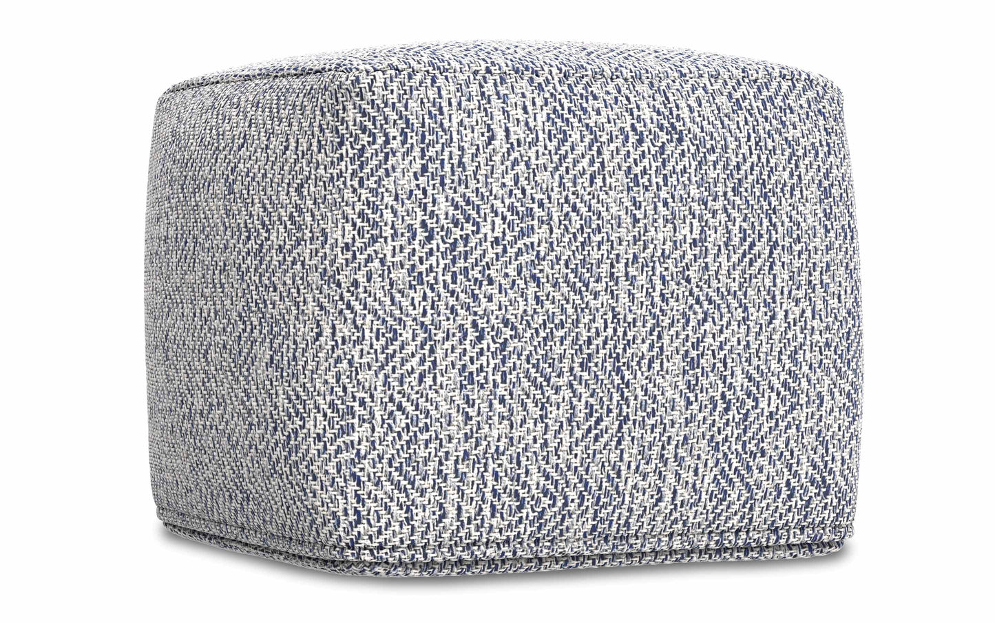 Denim Melange | Nate 18 inch Square Pouf