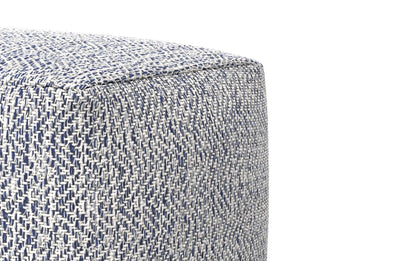 Denim Melange | Nate 18 inch Square Pouf