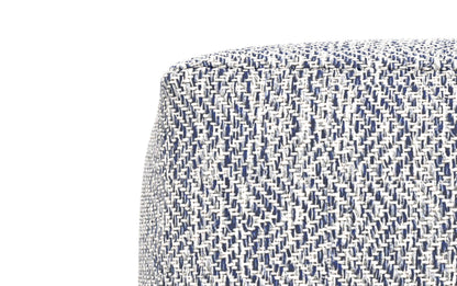 Denim Melange | Nate 18 inch Square Pouf
