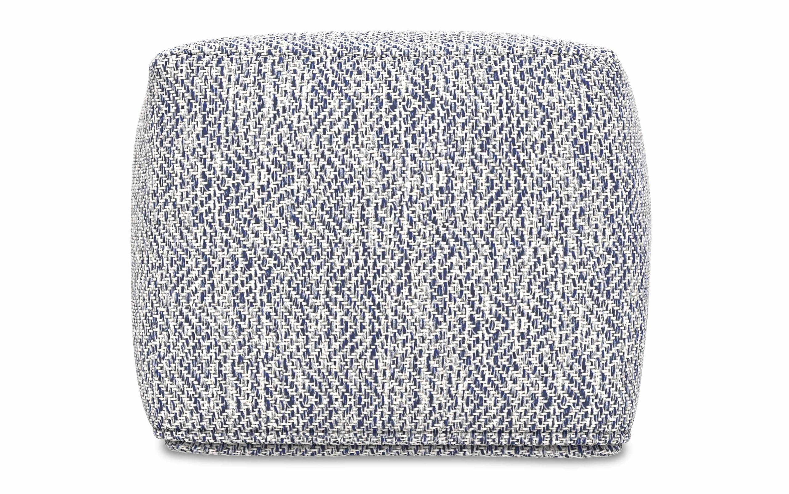 Denim Melange | Nate 18 inch Square Pouf