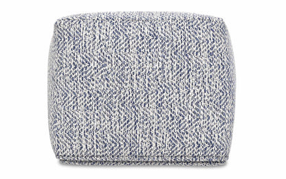 Denim Melange | Nate 18 inch Square Pouf