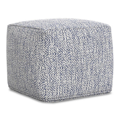 Denim Melange | Nate 18 inch Square Pouf