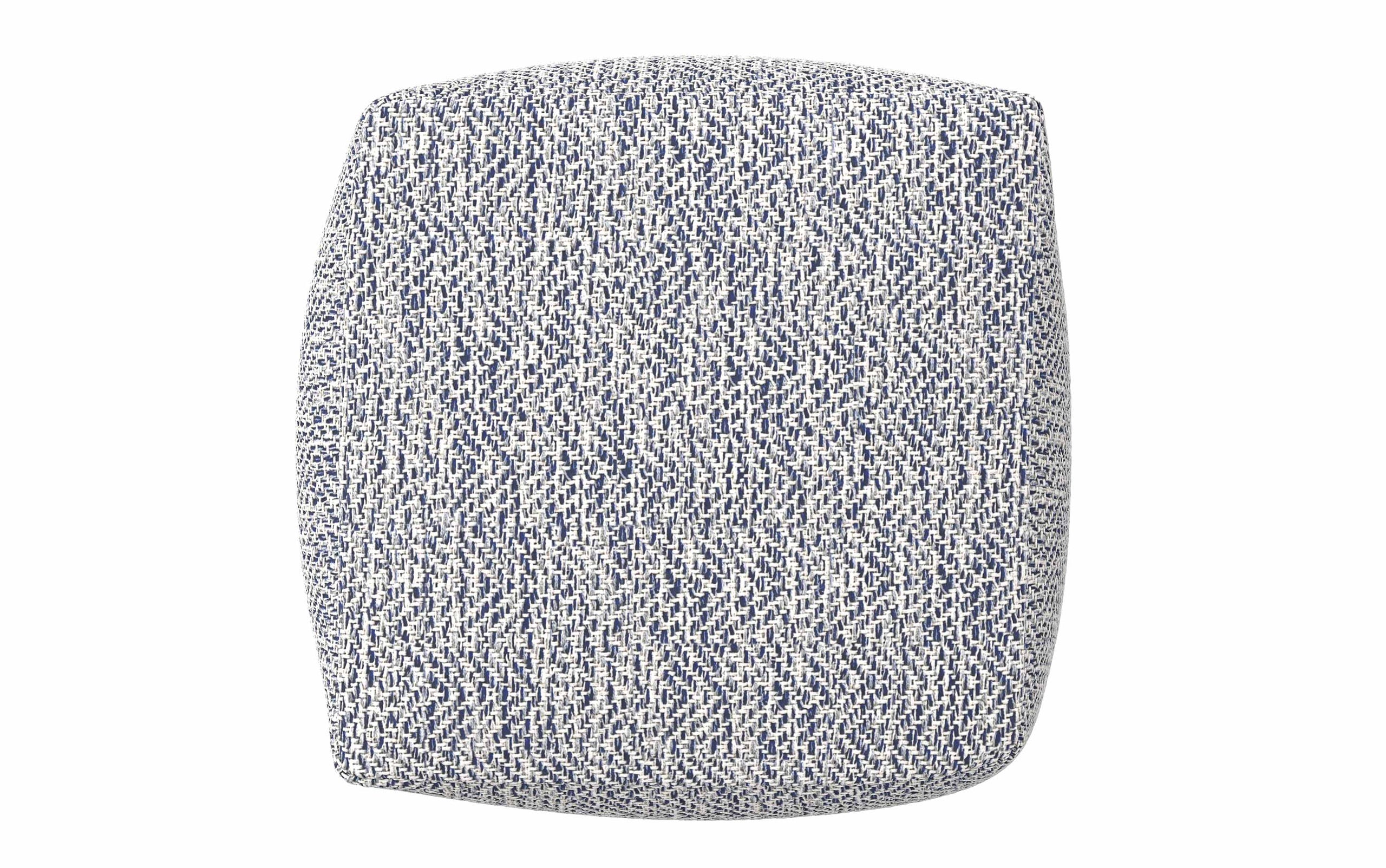 Denim Melange | Nate 18 inch Square Pouf