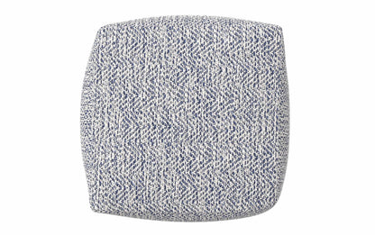 Denim Melange | Nate 18 inch Square Pouf