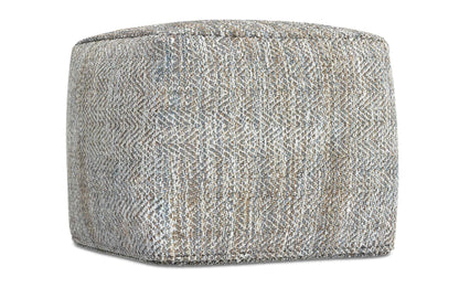 Grey Melange | Nate 18 inch Square Pouf