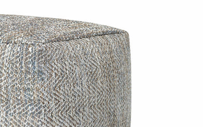 Grey Melange | Nate 18 inch Square Pouf