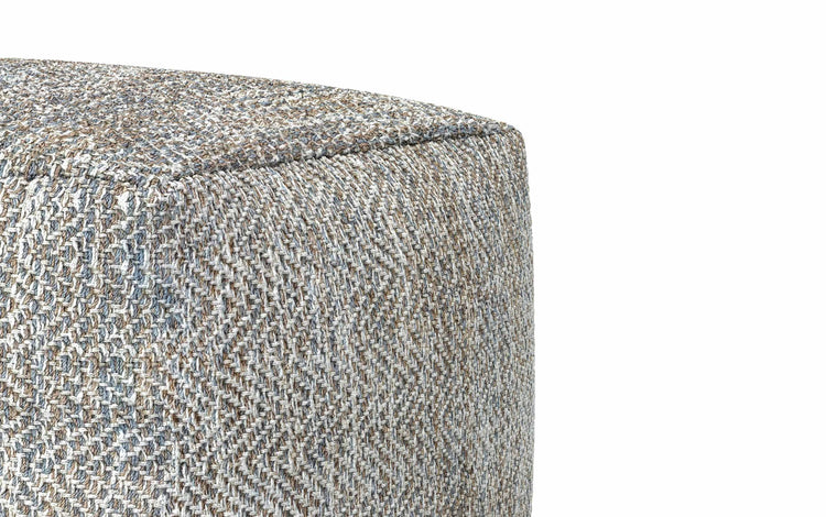 Grey Melange | Nate 18 inch Square Pouf