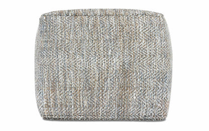 Grey Melange | Nate 18 inch Square Pouf