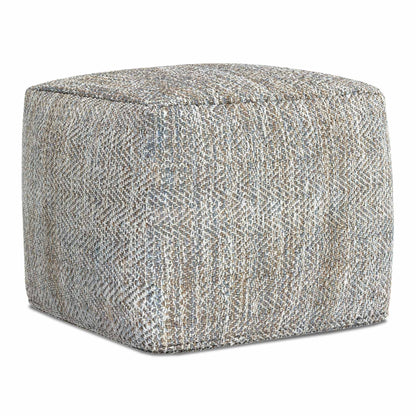 Grey Melange | Nate 18 inch Square Pouf