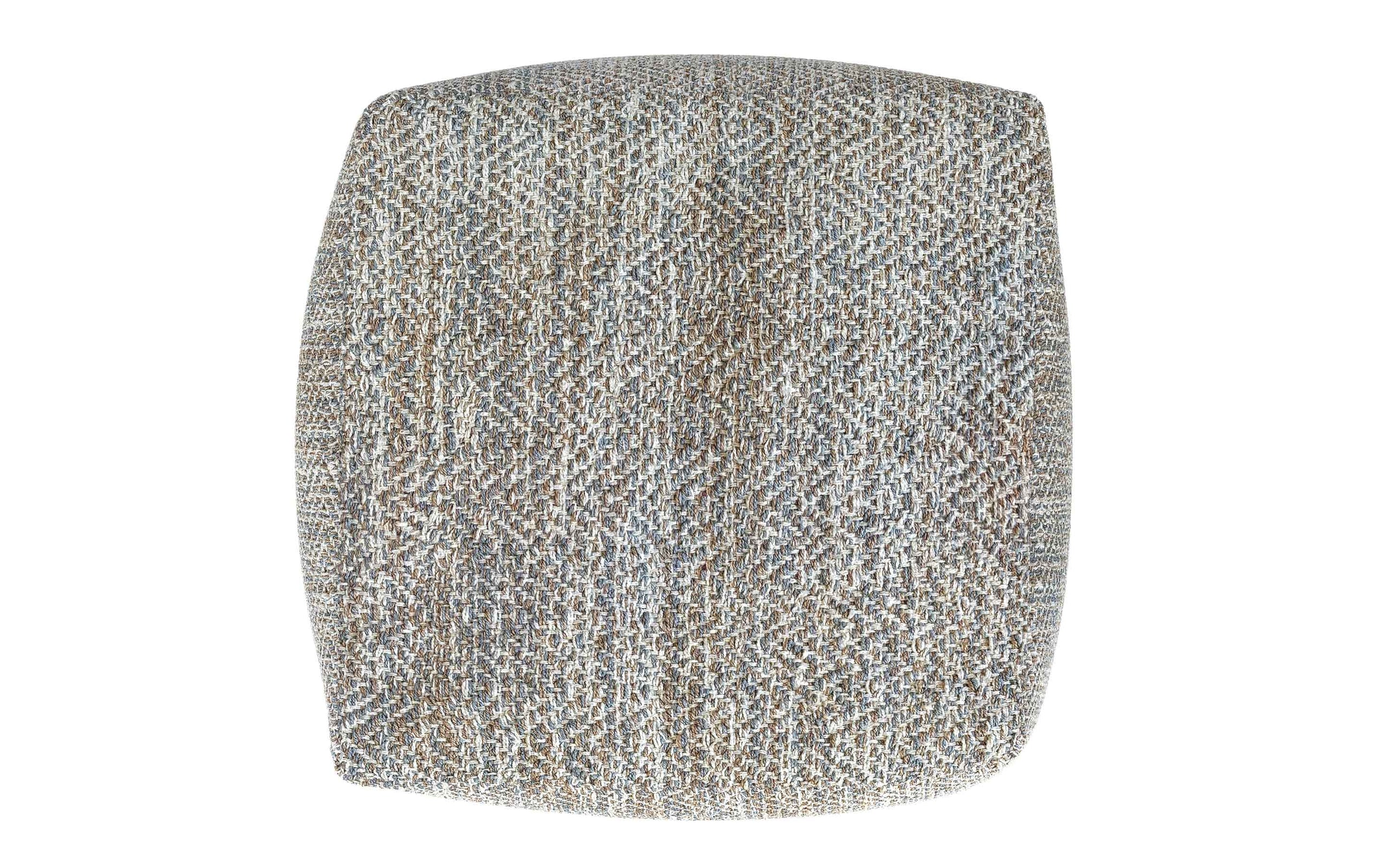Grey Melange | Nate 18 inch Square Pouf